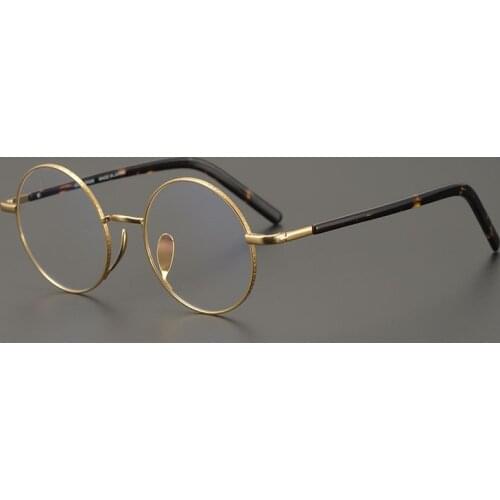 2021New Japanese Handmade Retro Round Pure Titanium Glasses Frame Optical Myopia For Men Women Eyeglasses Ultralight Spectacles