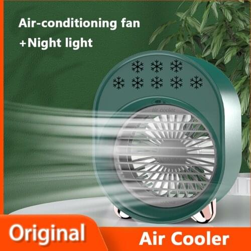 2021 Cooling Air-conditioning Fan 300ml Capacity Water Tank Water-cooling Fan Low Noise Humidification Night Light Air Cooler