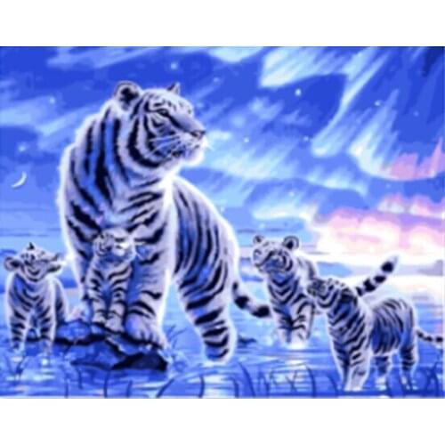 PAINTBOY Framed DIY Oil Painting By Numbers Of Tigers Home Decoration For Living Room 40*50cm Home Decor GX21606