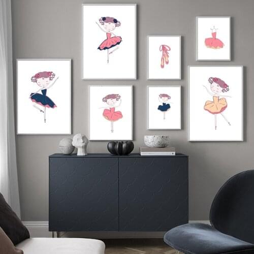 Ballet Girl Poster Ballet Skirt Shoe Wall Art Print Picture Canvas Painting Baby Girl Room Decoration Home Decor
