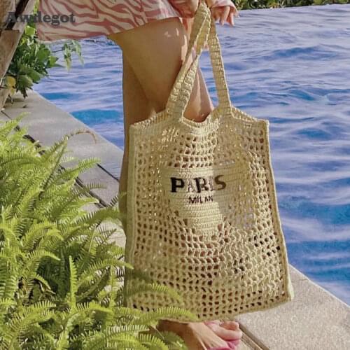 Hit Womens Shopper Bag Purses and Handbags Luxury Designer Hollow Out Knitting Women Shoulder Bags Beach Shopping Bag Ladies