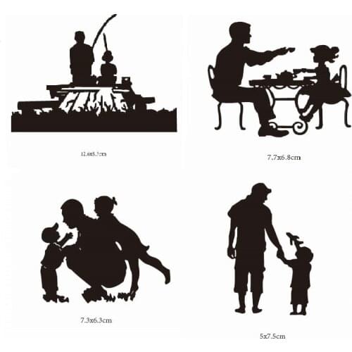 Father & Baby Frame Craft Metal Steel Cutting Dies Paper Cards Making Embossing Die Cuts For Diy Decor Scrapbooking