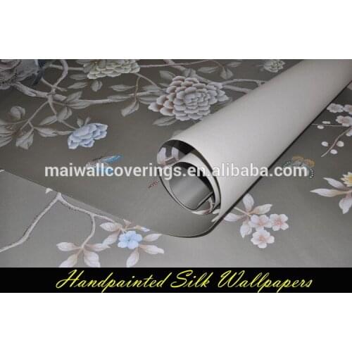 Handpainted silk wallpaper for wallpaper for spa decoration home wall