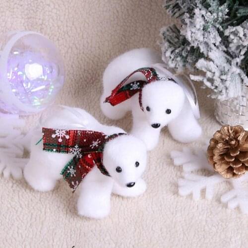 Christmas Bear Ornament Durable Interesting Pendant Decoration Snowman Reindeer Toy Doll New Year Gift For Kid