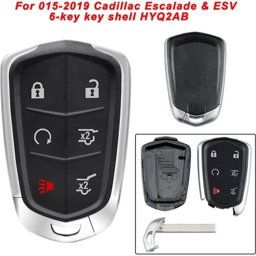 Replacement Remote Key Shell For Cadillac Escalade ESV 2015 2016 2017 2018 2019 ABS Remote Car Key Case with Uncut Key Blade