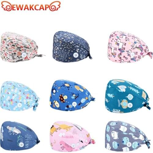 Unisex cotton adjustable nursing scrubs caps pet shop hat beauty Salon beautician work scrubs caps gorros quirurgicos mujer