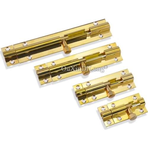 High Quality 4PCS/LOT Pure Brass Door Bolts Lock Security Door and Window Barrel Bolts Hasp Door Latch Catch Lock