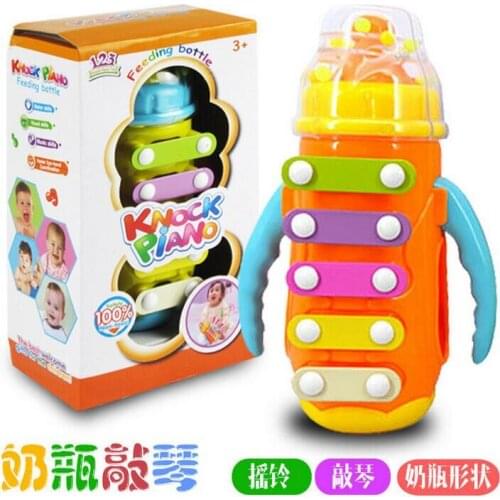 Fun childrens educational toys early education plastic infant feeding bottles knock piano small toy musical instruments #35