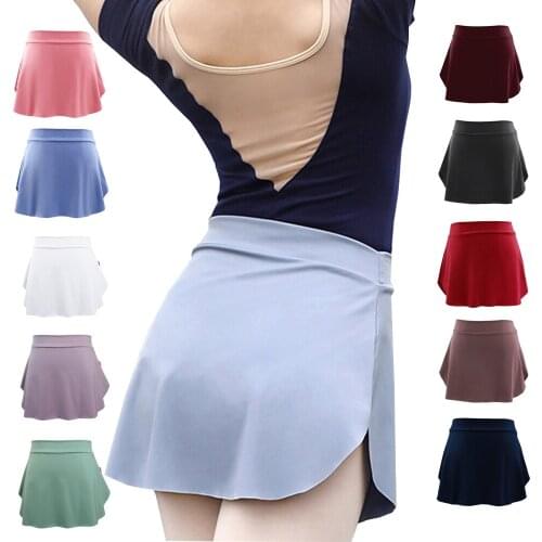 11 Colors Women Ballet Skirt Adult Summer Dance Skirt Dress Black Ballet Tutu Ballerina Dancewear Side Split Ballet Short Skirt