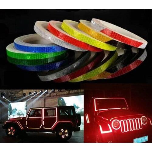 1Pcs Car Motorcycle Reflective Stickers Auto Car Vehicle Bike Body Night Reflective Stickers Car Warning Self-adhesive Tape