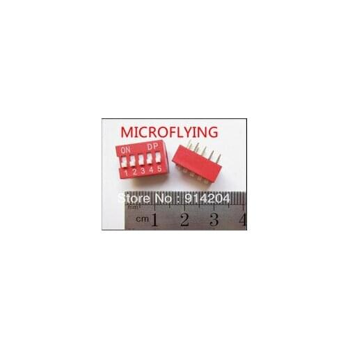 10pcs 5P 5 Position DIP Switch 2.54mm Pitch 2 Row 10 Pin DIP Switch