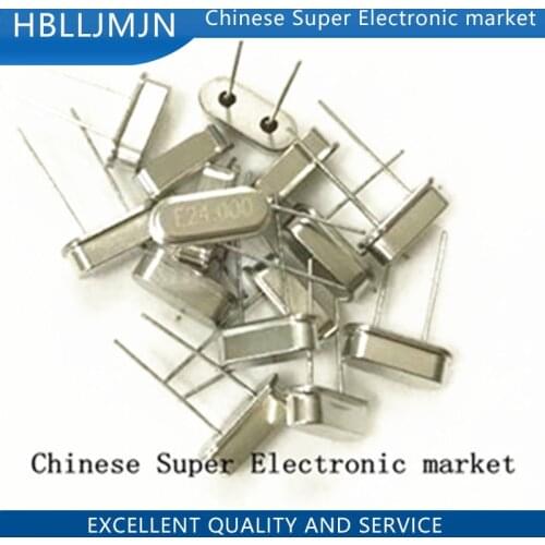 10PCS Crystal Oscillator 24MHz 24 MHz 24M Hz Mini Passive Resonator Quartz HC-49S