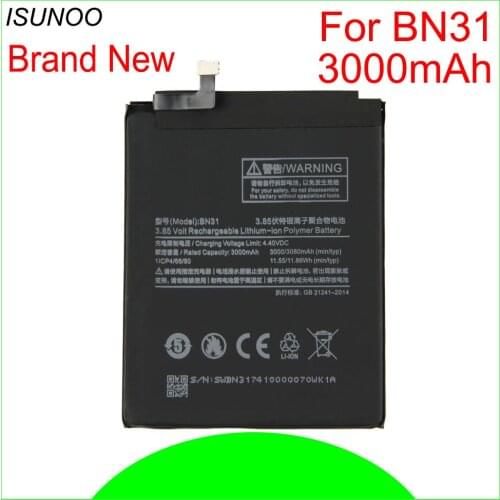 10pcs/lot BN31 Battery For Xiao Mi Mi 5X Mi5X for Redmi Note 5A 5A pro 3000mAh
