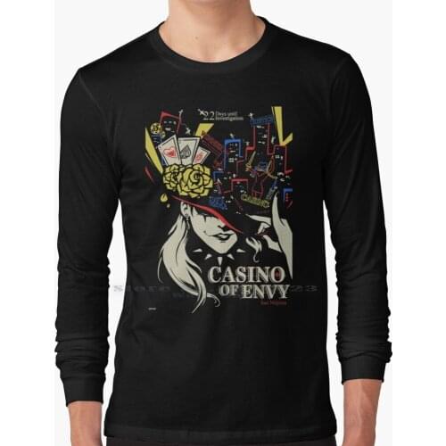 Casino Of Envy Long Sleeve T Shirt 100% Pure Cotton Big Size Persona 5 Persona 4 Persona 3 Shin Megami Tensei Shibuya Metaverse