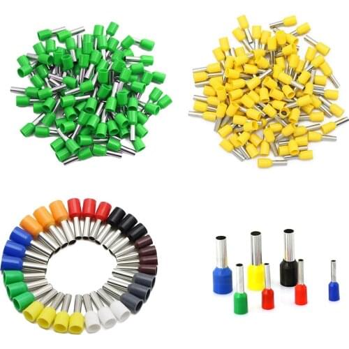 100pcs E0308 Insulated Cord End Terminal Cable Size 0.3mm2 Electrical AWG24 Wire Connector