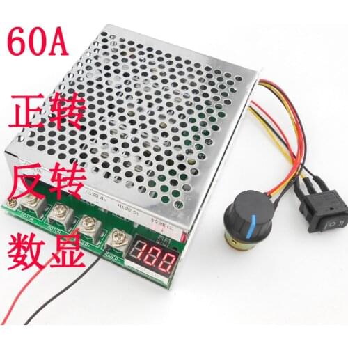 12V 24V 36V 48V 60A DC Motor Governor Drive Module Forward Inverting Switch Digital Display