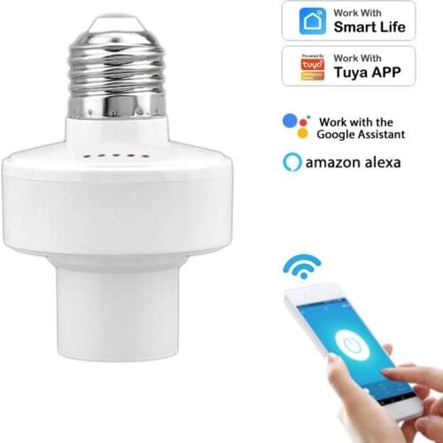 E27 WiFi Smart Light Bulb Adapter Lamp Holder Base For Smart Life Tuya APP AC 85V-250V Automation Work with Alexa Google Home