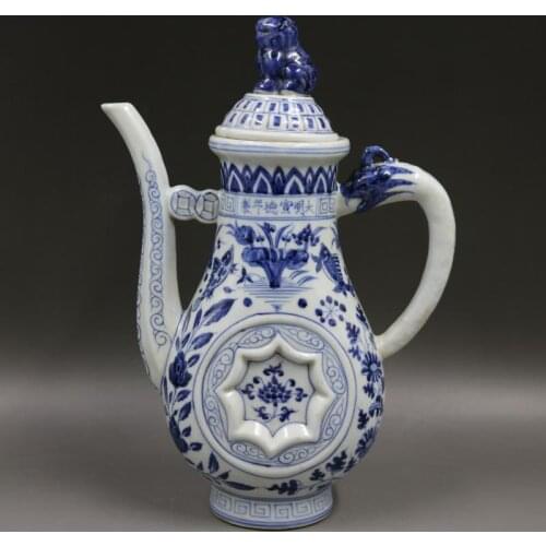 Antique MingDynasty porcelain pot,Blue and white lotus jug,handmade crafts,collection / Adornment,Home Decorations