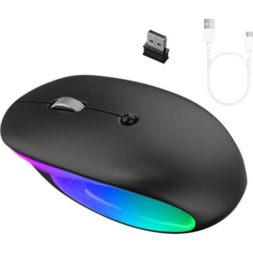 Wireless Mouse Rechargeable RGB Backlight LED Bluetooth USB Optical Gaming Mice for Computer