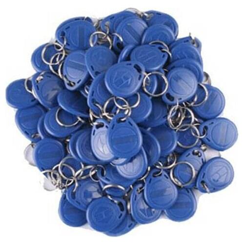 125KHz ID Card Key Chain Keyfob Blue 100Pcs/lot For Home Office Door Entry Access Control