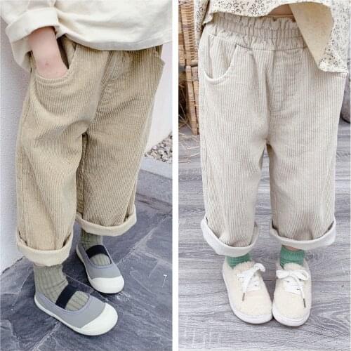 Toddler Girls Pants 2020 Autumn New Casual Korean Corduroy Harem Pants for Girl Kids Childrens High Quality Trousers
