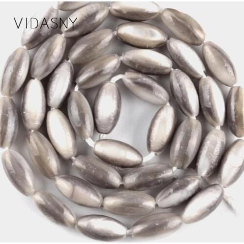 Natural Gray Mop Shell Beads For Jewelry Making 5*10mm Charm Spacer Beads Fit For Necklace Bracelet 15" Strand Wholesale