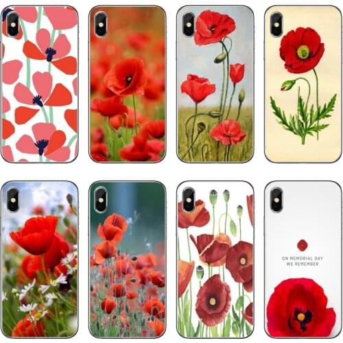 Red Corn Poppy Flower Accessories Phone Case For Xiaomi Mi 11 Note 10 10T 9 9T 8 Pro A2 Lite A3 A1 Poco F1 F2 M3 X3 NFC