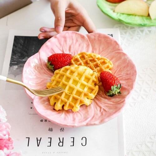 Cute Cartoon Animal Hand Drawn Ceramic Childrens Tableware Fruit Salad Dessert Rabbit Cabbage Bowl Bone China Sets NJ71010