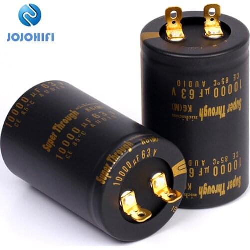1pcs/2pcs 10000UF 63V 50x80mm Type III KG Super Through Pitch 18mm 63V/10000UF Electrolytic Capacitor Gold-plated Copper Feet