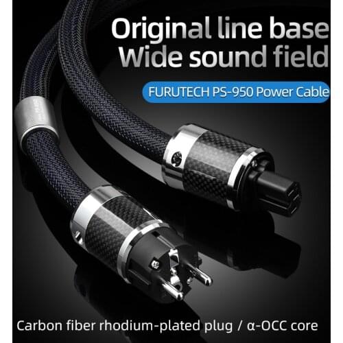 Hifi Furutech PS-950 Power Cable High Quality OCC Copper EU US AU AC Power Cord With Carbon Fiber Plug