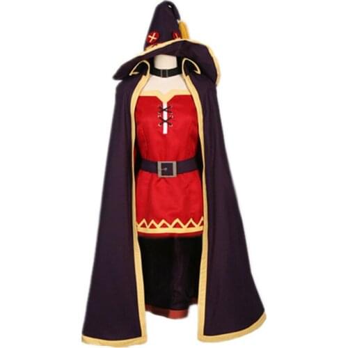 Kono Subarashii Sekai ni Shukufuku o! Cosplay Costumes Megumin Dresses Cloak Uniform Synthetic Wigs Hair For Women Girls Clothes