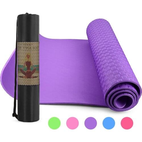 6mm Thick Yoga Mat 72X24 Inch Non-Slip Pilates Exercise Mat Pad with Mesh Carry Bag for Home Gym Fitness Workout Pilates
