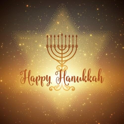 Laeacco Happy Hanukkah Festivals Gold Menorah Candle Rosh Hashanah Party Photo Backdrops Photography Background Photo Studio