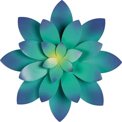 Metal Wall Decoration, Succulent Flower Art Style Hanging Indoor and Outdoor Family Bedroom Office