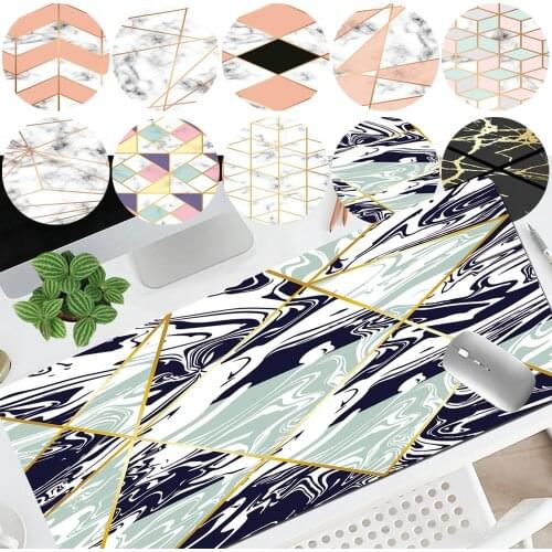 Mouse Pad Hard Smooth Leather Thin Mousepad Waterproof Gamer Computer Mouse Mat for Office Home Geometric Patterns