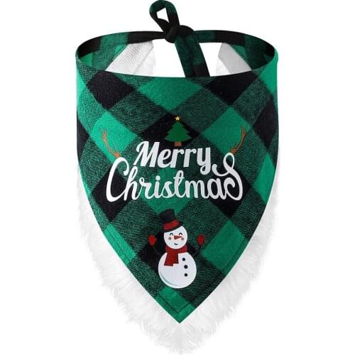 Bonzerpet Dog Collars Pet Bandanas Adjustable Pet Slobber Towel Christmas Gift Cat Collar Print Scarf Tie Neckerchief