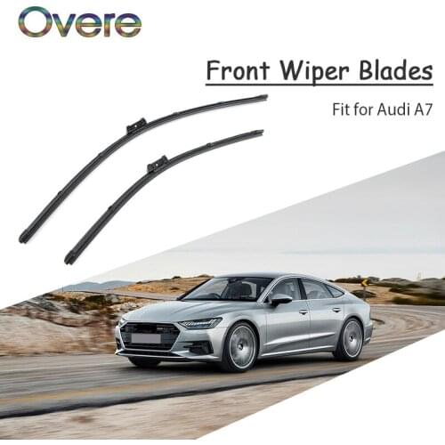 Overe 1Set Rubber Car Front Wiper Blade Kit For Audi A7 2015 2014 13 12 11 2010 Modify Windscreen Accessories