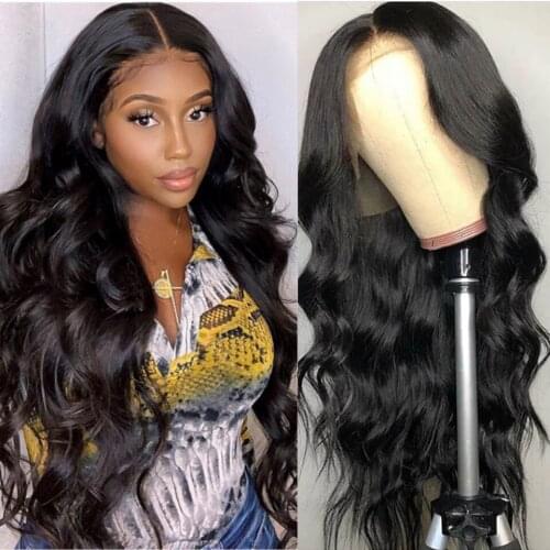 13X4 Lace Front Wigs For Women Remy Hair Malaysian 150% Density 360 Body Wave Lace Front Pre Plucked Wig With Natural Hairline