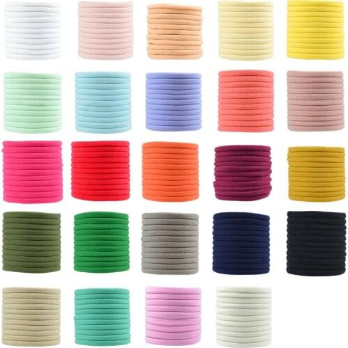 50Pcs/Lot Newborn Baby Headbands Girl Nylon Headband For DIY Accessories Super Soft Non-Marking Elastic Hair Bands 30 Color