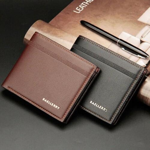 Luxury Men Leather Wallet Fashion Bifold Wallet Casual Soild Wallet Vintage ID Card Holder Purse Business card holde Coin Pocket