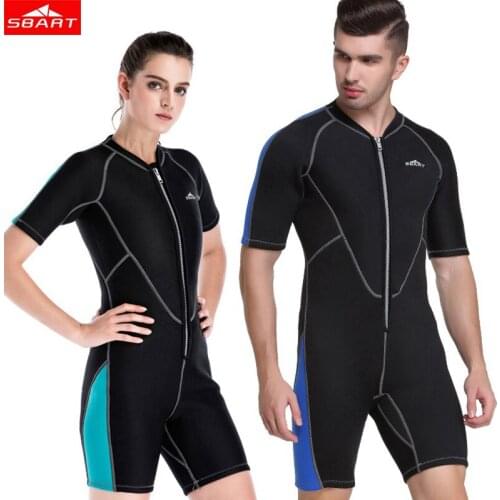 Sbart Men Wome 2mm Lovers Wetsuit neoprene Freediving spearfishing Diving suit snorkel swimsuit one-piece Elastic surf wetsuit