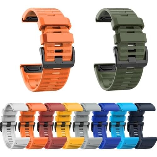 26mm Silicone Sports Watch Wrist Strap Band for Garmin Fenix 6X 5X 3 HR D2 Bravo