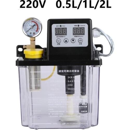 0.5/1/2 220V CNC Liters Lubricant Pump Automatic Lubricating Oil Pump Oil Injector Electromagnetic Lubrication Pump Lubricator