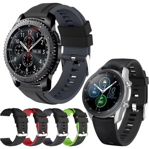 22mm Sport Silicone Band For Samsung Gear S3 Frontier Classic Wrist Strap Bracelet for Galaxy Watch 46/3 45mm Smart Accessories