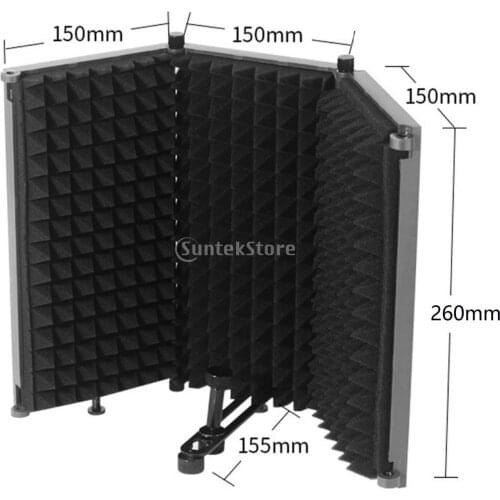 Studio Microphone Isolation Shield for Condenser Microphone Recording