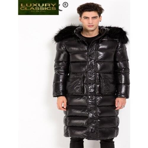 Warm Winter Long Thick Jacket Men Clothes 2021 Streetwear Camouflage 90% Duck Down Coat Fur Hooded Overcoat Hiver L031