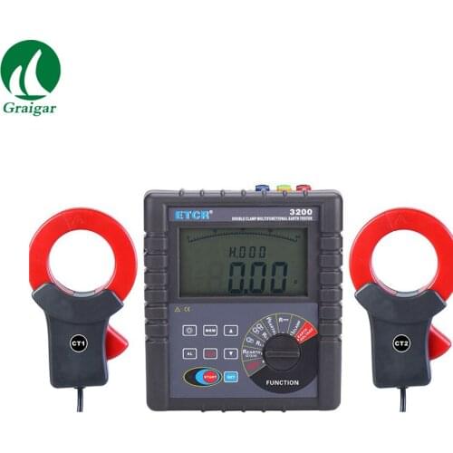 ETCR3200 Double Clamp Grounding Resistance Tester of Earth Resistance Measurement Soil resistivity Meter Leakage Current Tester
