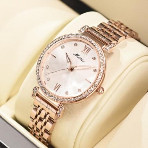 Japan Movt Quartz Stainless Steel Back Water Resistant Lady Wrist Watch Women