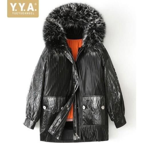 YueYueAngel Women's Parkas With Natural Fur