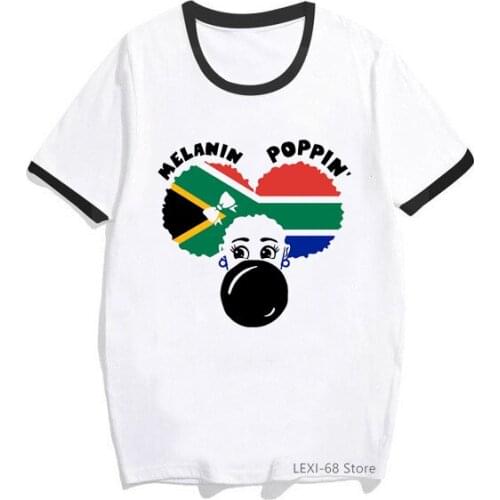 Power Queen African Black Girl blowing bubbles print women tshirts graphic tees shirt femme Melanin Poppin shirt summer tops